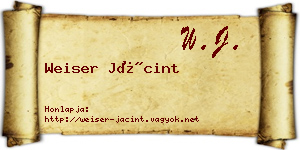 Weiser Jácint névjegykártya